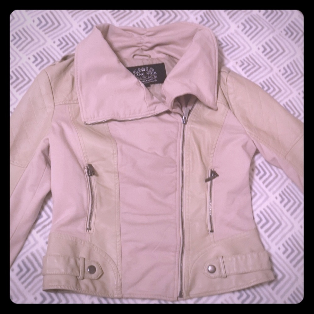 Blanc Noir cream moto jacket